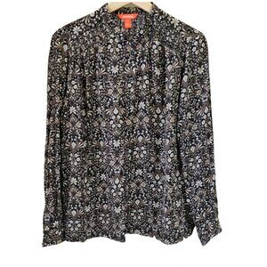 Joe Fresh Floral Button-up Blouse Medium